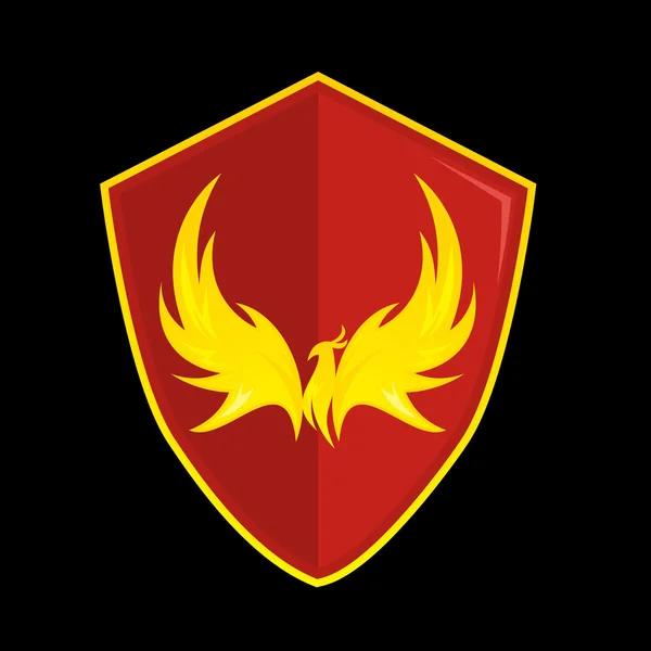 Logo de Phoenix en escudo — Vector de stock