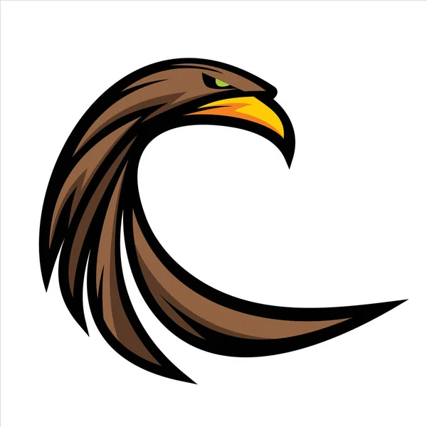 Brown Eagle cabeça Logo Vector —  Vetores de Stock