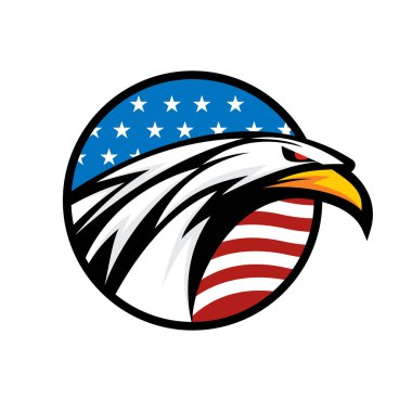 Kartal kafası Logo vektör Amerikan bayrağı
