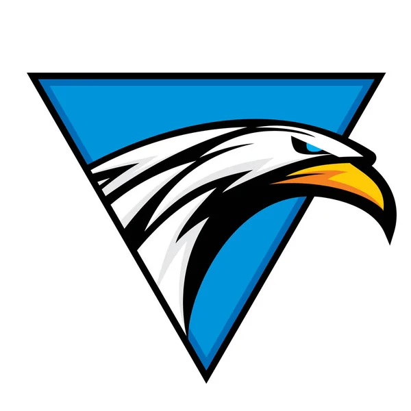 Vecteur de logo de la tête d'aigle sur fond bleu — Image vectorielle