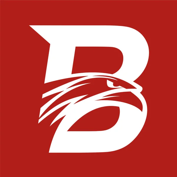 Mektup B + Eagle kafa Logo vektör kırmızı zemin üzerine
