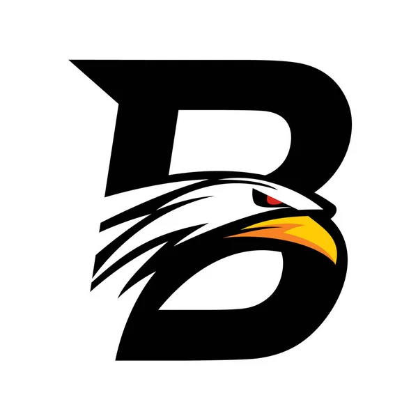 Carta B + Águia cabeça Logo Vector —  Vetores de Stock