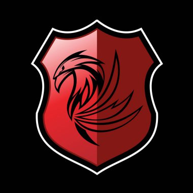 Griffin Logo vektör kırmızı kalkan