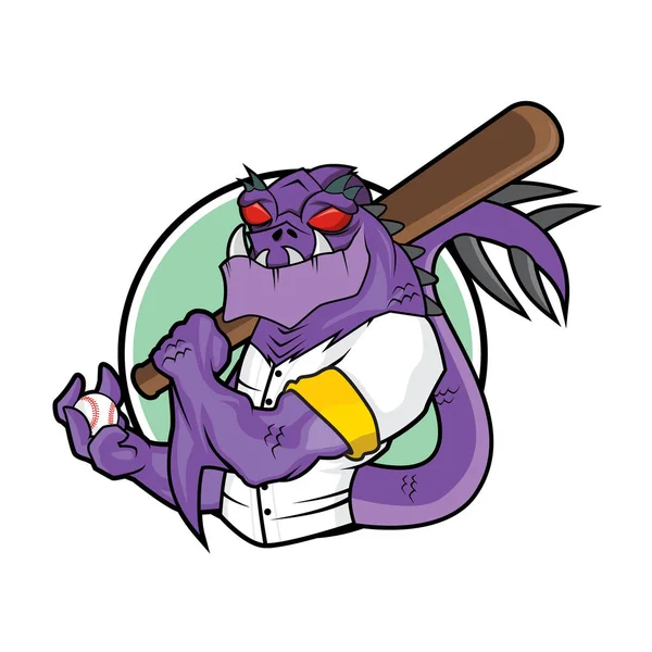 Mascottes de baseball - Monstre violet — Image vectorielle