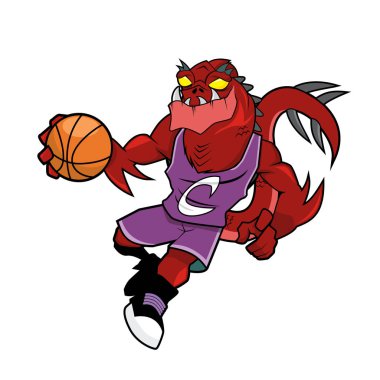 Basketbol maskot - kırmızı canavar