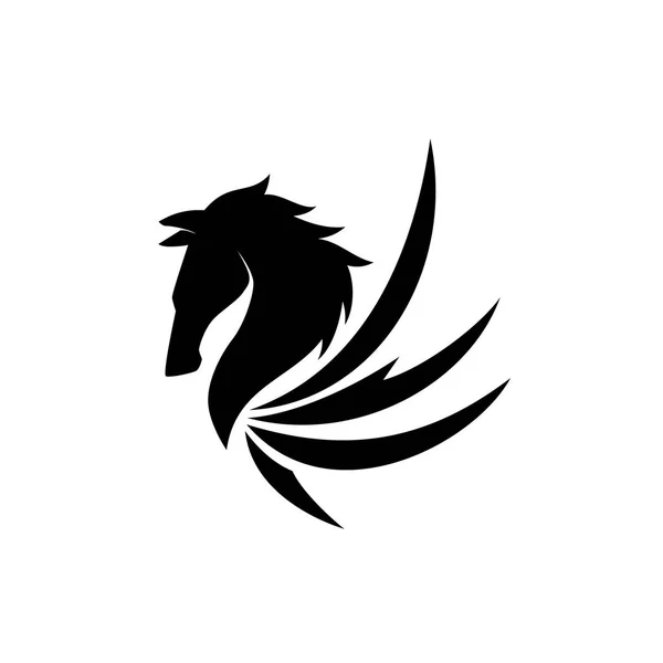 Pegasus cabeza Logo Vector — Vector de stock