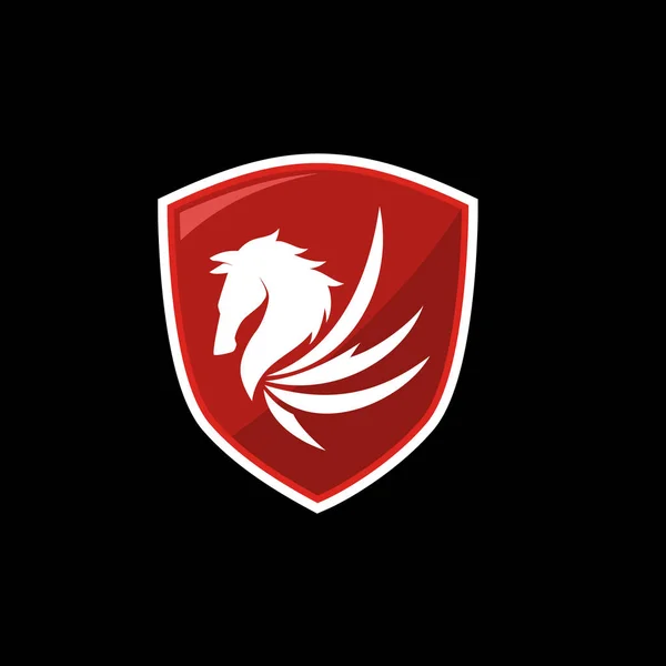 Kırmızı kalkan Pegasus kafasına