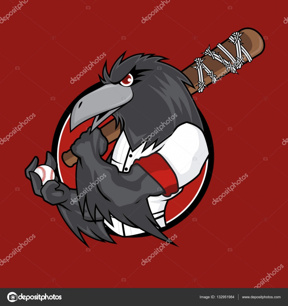 Baseball Mascots Badass Crow — Stock Vector © vable 132951984