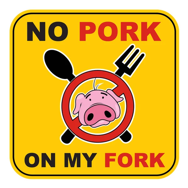 No Pork on My Fork — Stock Vector