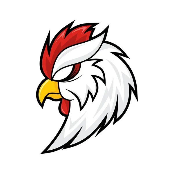 Vector de logotipo de cabeza de gallo blanco — Vector de stock