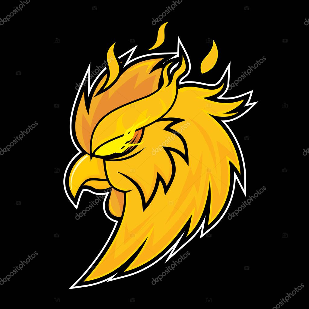 Logo Vector de cabeza de gallo de fuego Vector de stock por ©vable
