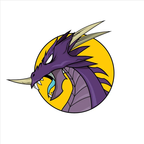 Vecteur de tête de dragon violet — Image vectorielle