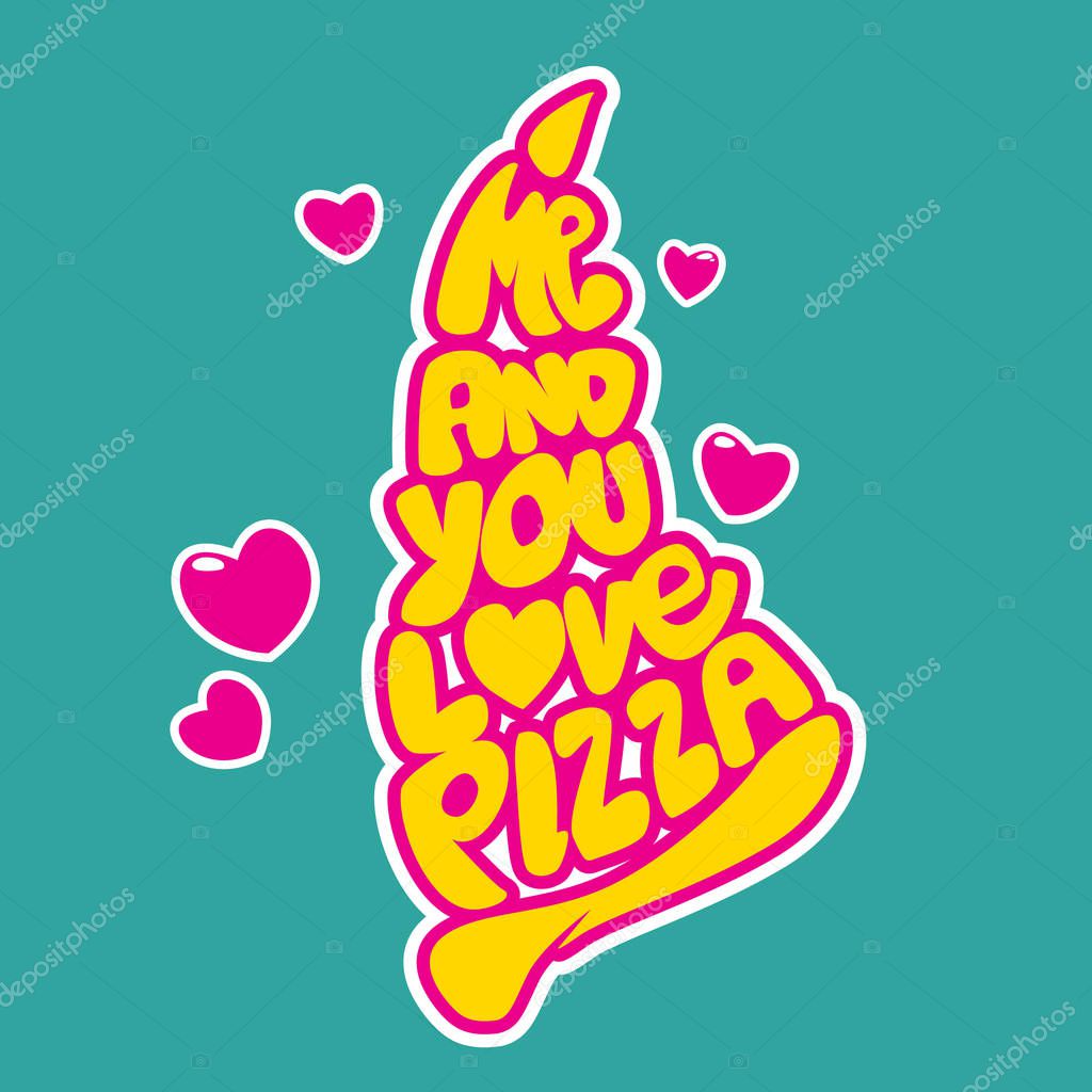 Me and You Love Pizza — Stock Vector © vable 136906652