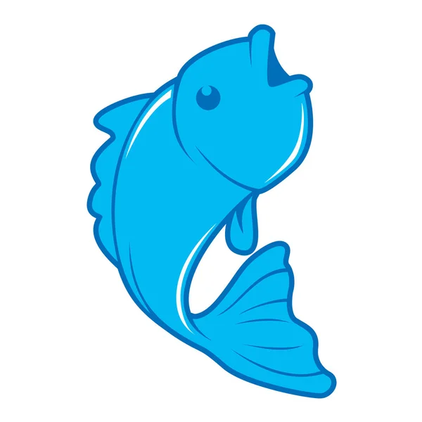 Vector azul de salto de peces — Vector de stock