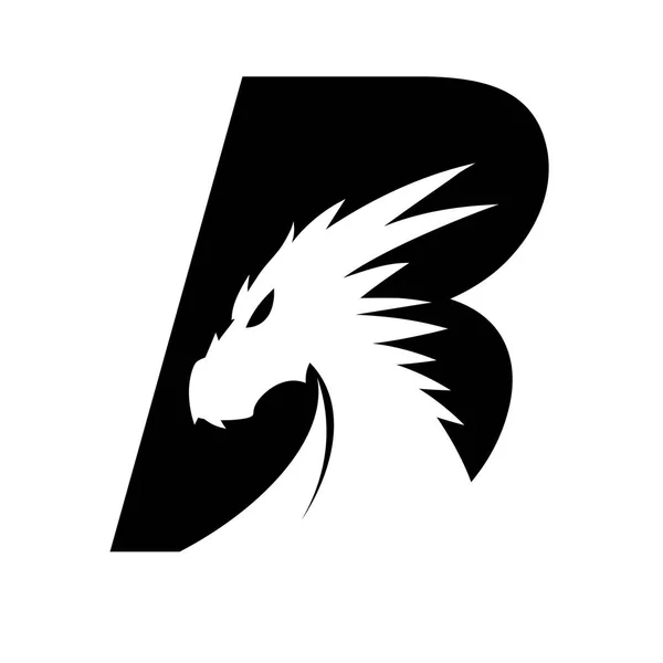 Letra B + Dragon Head Logo Design — Archivo Imágenes Vectoriales