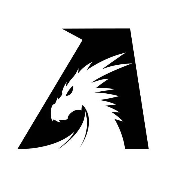 Letra A + Dragon Head Logo Design — Archivo Imágenes Vectoriales