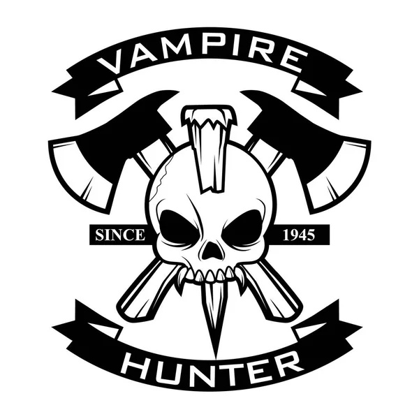Vettore del logo del cacciatore di vampiri — Vettoriale Stock