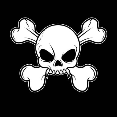 Vampir kemiklerin vektör dövme tasarımı