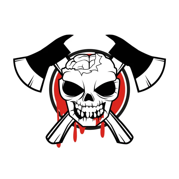 Bloody Zombie Logo Diseño de vectores — Vector de stock