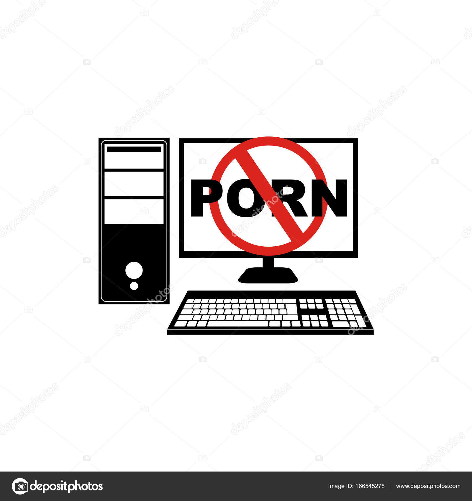 Computer Graphic Porn - No Porn on Computer - Icon Vector â€” Stock Vector Â© vable ...