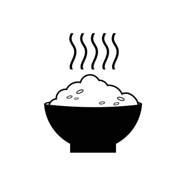 Bir kase sıcak pirinç vektör