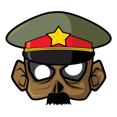 Cadılar Bayramı vektör kağıt maske - Komutan zombi