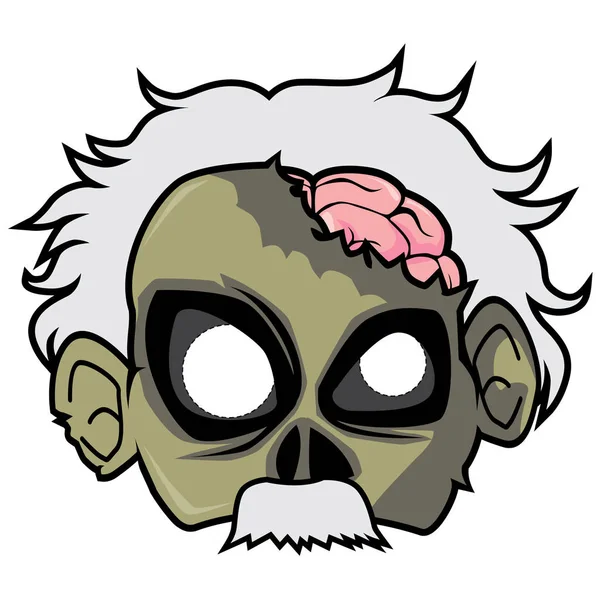 Cadılar Bayramı vektör kağıt maske - deli doktor zombi