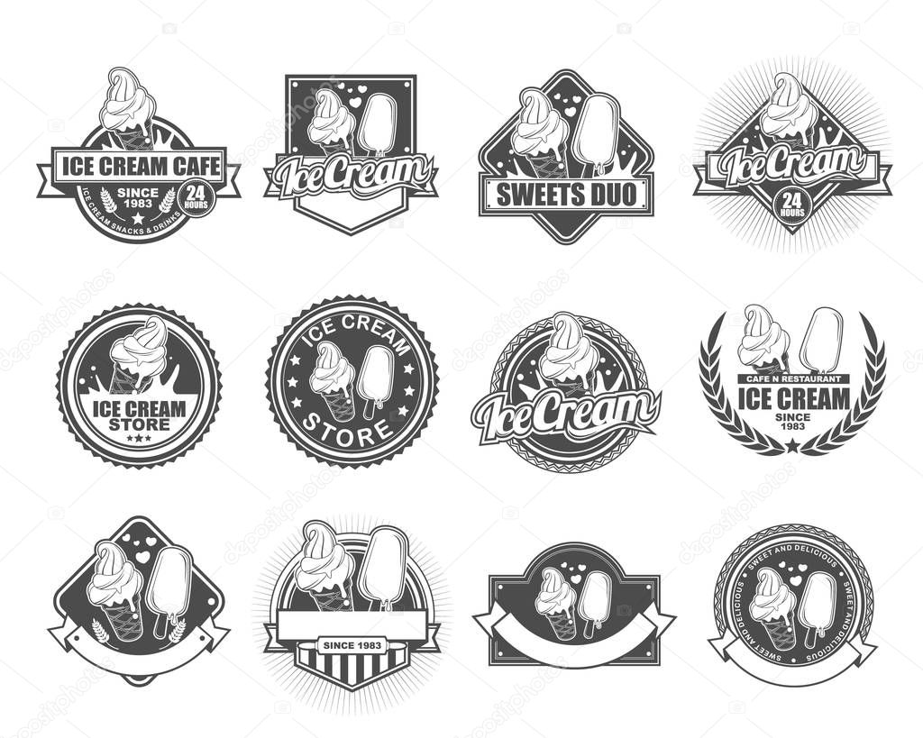 Vector logo, badge, symbol, icon template design collection set for food store, cafe and restaurant
