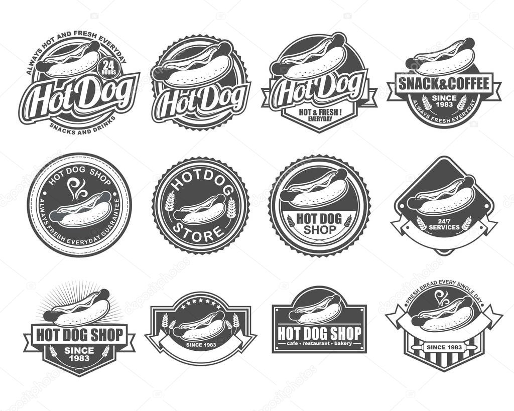 Vector logo, badge, symbol, icon template design collection set for food store, cafe and restaurant