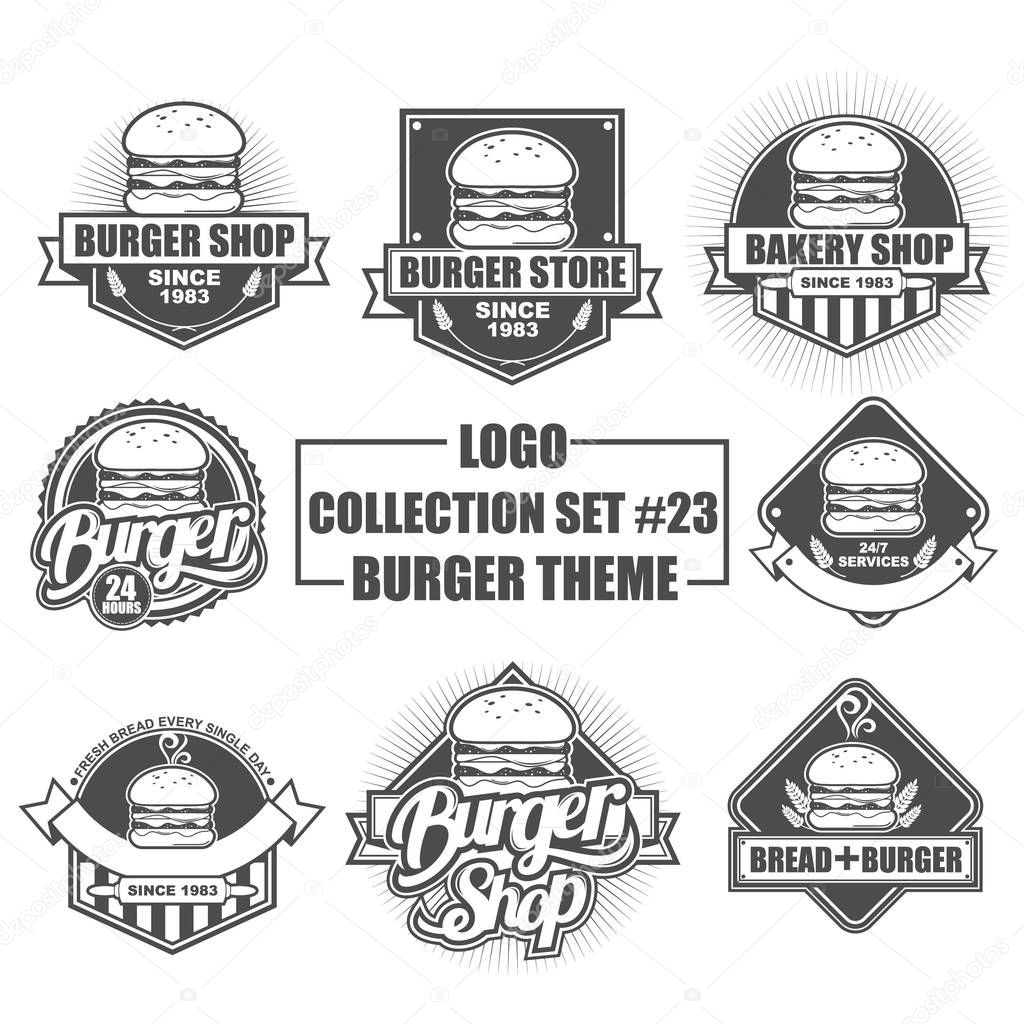 Vector logo, badge, symbol, icon template design collection set for food store, cafe and restaurant