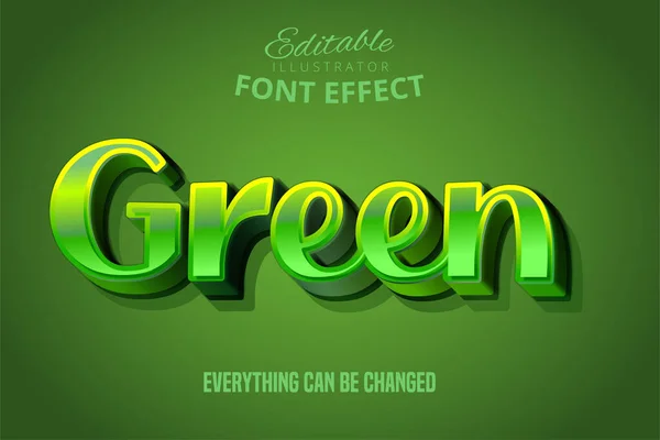 Texto Verde Efecto Fuente Editable — Vector de stock