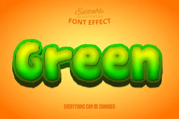 Texto Verde Efecto Fuente Editable — Vector de stock