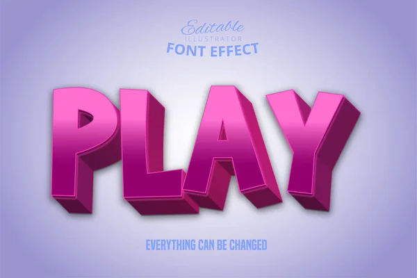 Tekst Afspelen Bewerkbaar Lettertype Effect — Stockvector