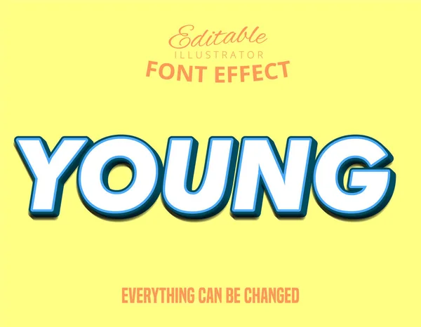 Texto Joven Efecto Texto Editable — Vector de stock