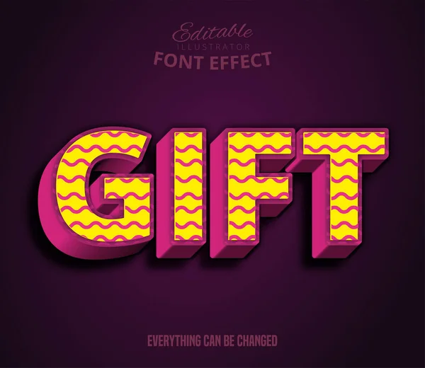 Gift Text Editable Text Effect — Stock Vector