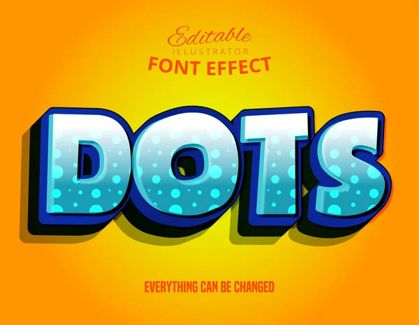 Dots Tekst Bewerkbaar Lettertype Effect — Stockvector