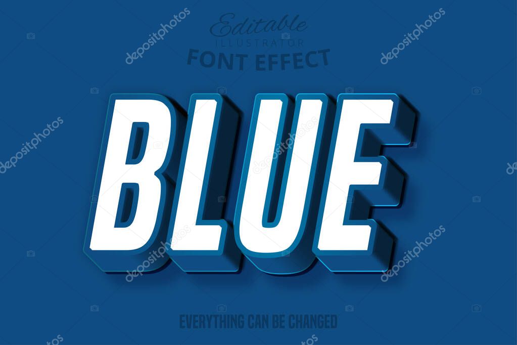 Classic Blue 3d editable text style