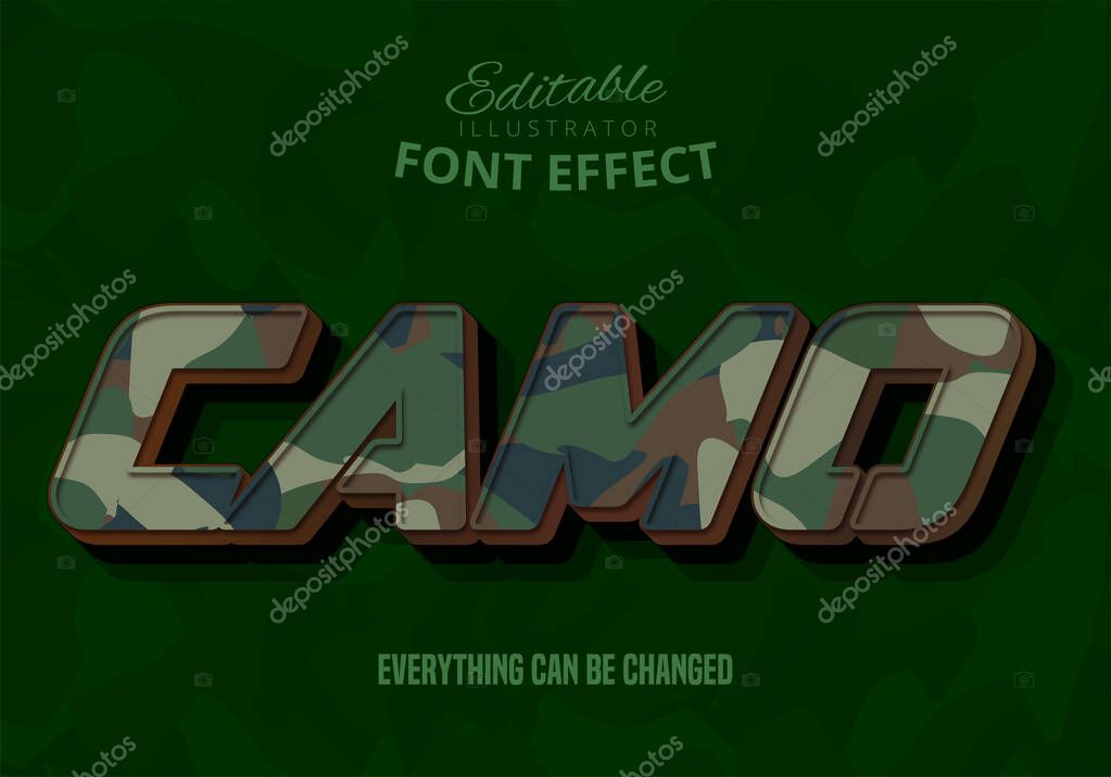 Camo text, editable text effect