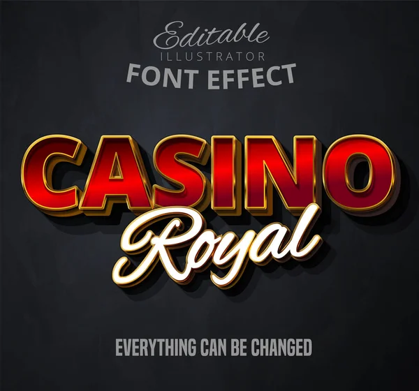 Casino Royal Testo Effetto Carattere Modificabile — Vettoriale Stock