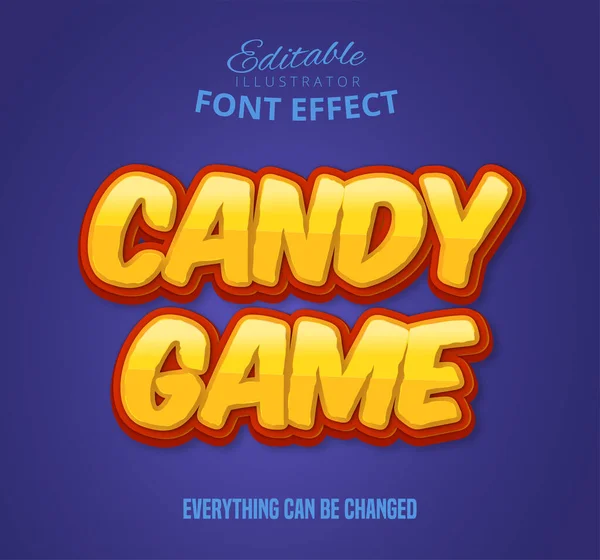 Candy Game Tekst Bewerkbaar Lettertype Effect — Stockvector