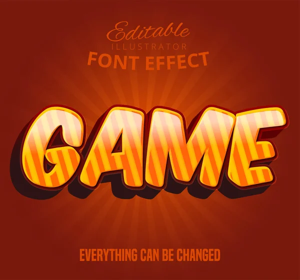 Game Text Editable Font Effect — Stock Vector