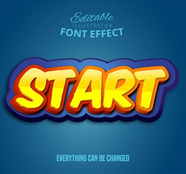 Start Tekst Bewerkbaar Lettertype Effect — Stockvector
