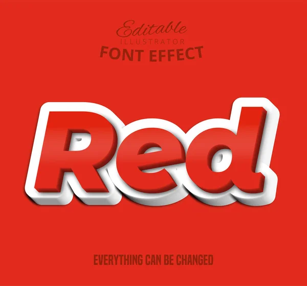 Красный Текст Редактируемый Эффект Шрифта — стоковый вектор