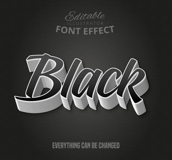 Texto Negro Efecto Fuente Editable — Vector de stock