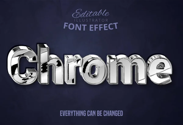 Chrome Tekst Bewerkbaar Lettertype Effect — Stockvector