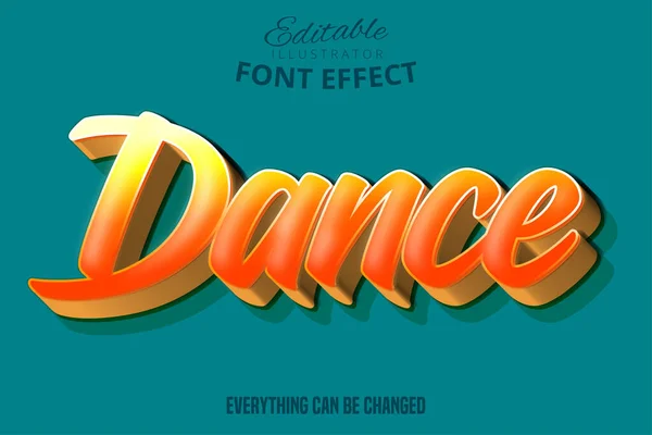 Dance Text Editable Text Style — Stock Vector