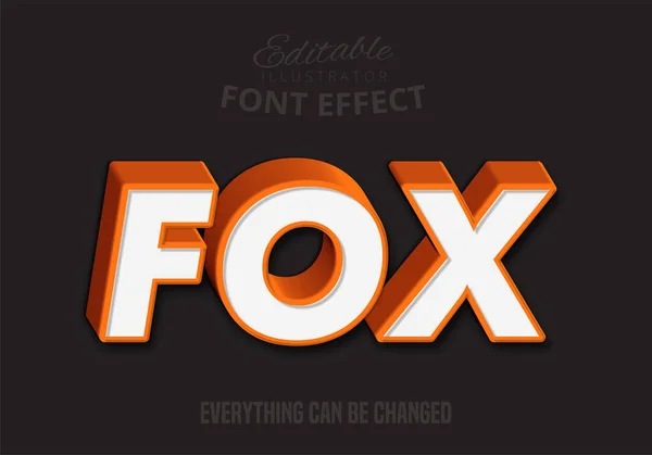 Fox Текст Редактируемый Стиль Текста — стоковый вектор