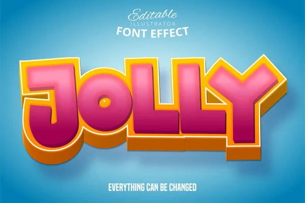 Jolly Text Effetto Carattere Modificabile — Vettoriale Stock