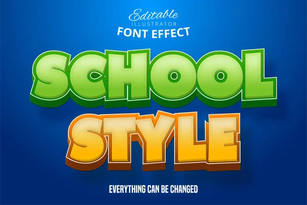 School Style Text Editable Font Effect — Stock Vector