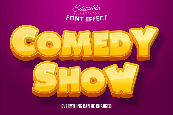 Comedia Show Text Editable Font Effect — Vector de stock